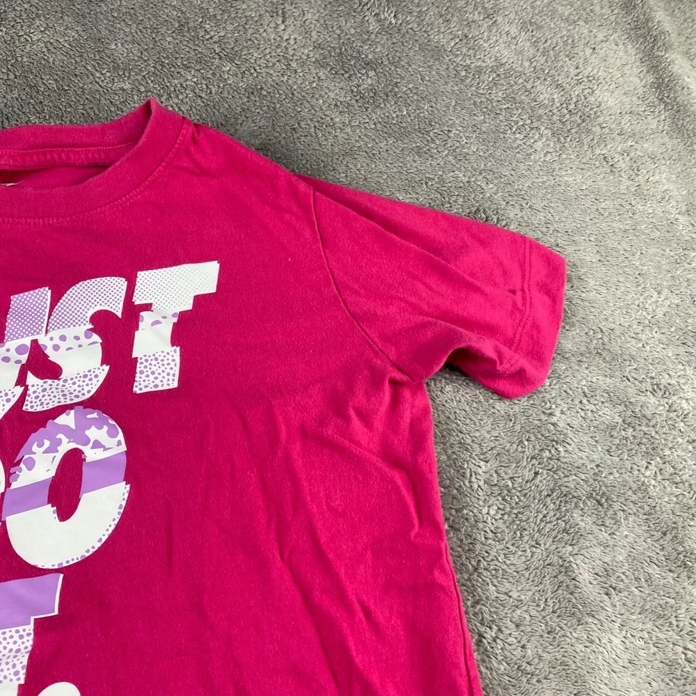 Nike Sportswear Just Do It Short Sleeve T-shirt Youth Girls Medium Pink